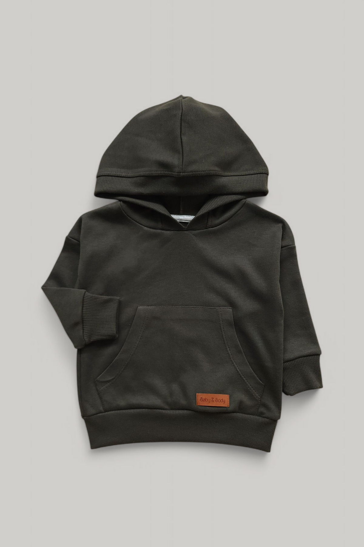 Blusa Malha Com Touca e Bolso Canguru - Verde Militar