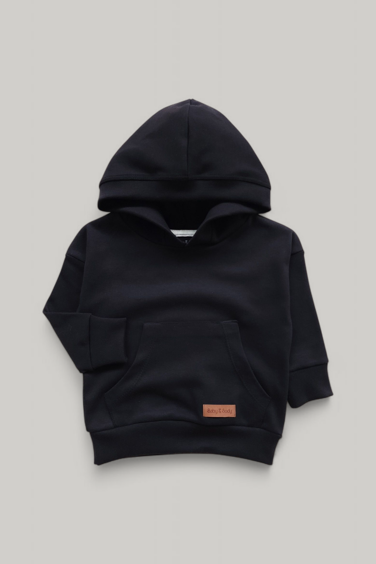 Blusa Malha Com Touca e Bolso Canguru - Preto