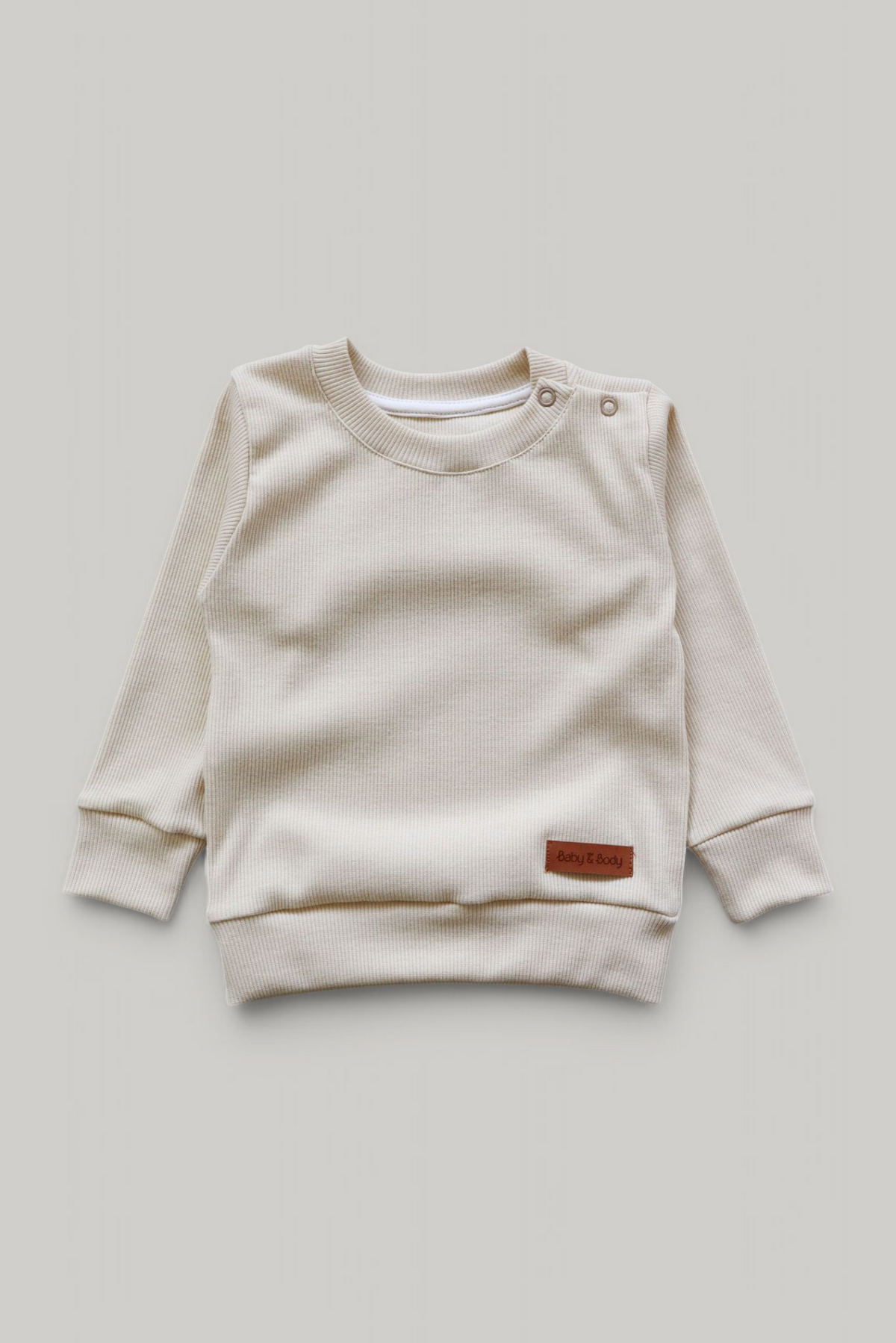 Blusa Manga Longa Canelada - Baunilha